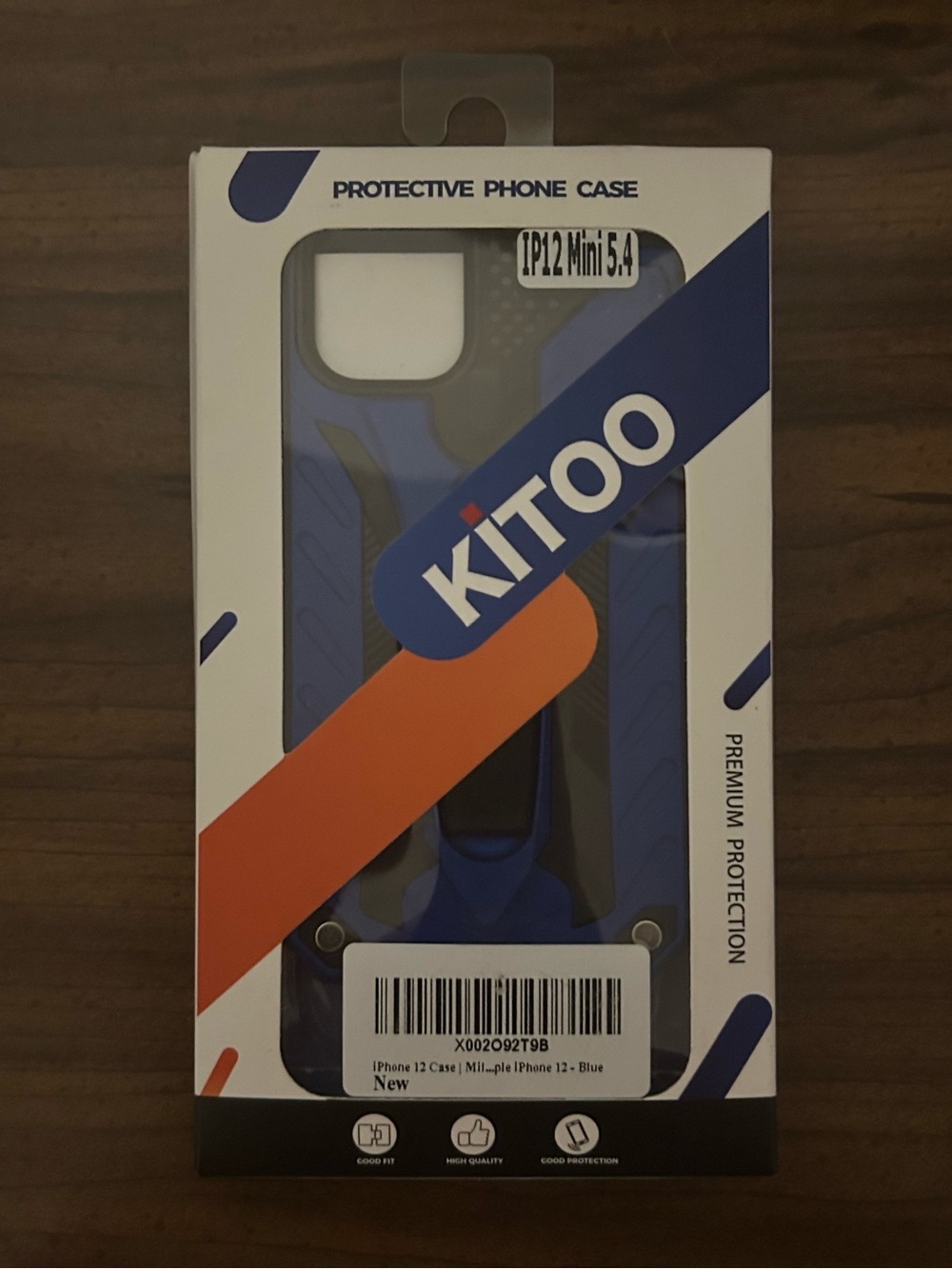 New iPhone 12 Mini Blue and Black Protective Phone Case with Stand